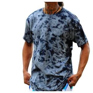 Unisex Shirt Size Medium Handmade Dark Tie Dye Black Grey Marble Urban New NWT